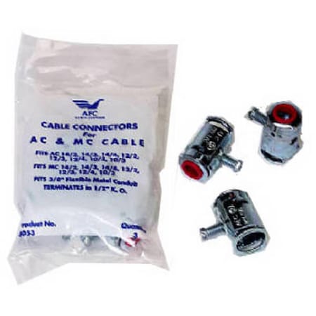 Halex 96571 0.5 in. Flexible Metal Cable Box Connector, 3PK 761924